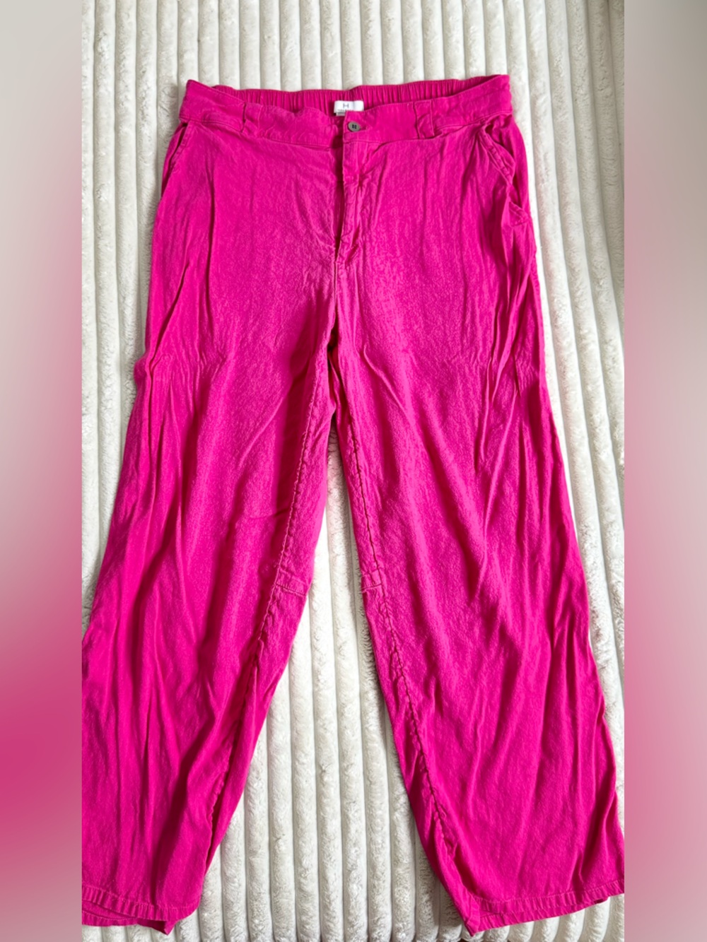 Halston Hot Pink Lightweight Wide Leg Pants Size